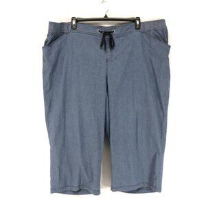 Lane Bryant Pull-On Drawstring Denim Capri Pants Women's Plus Size 26/28 Casual